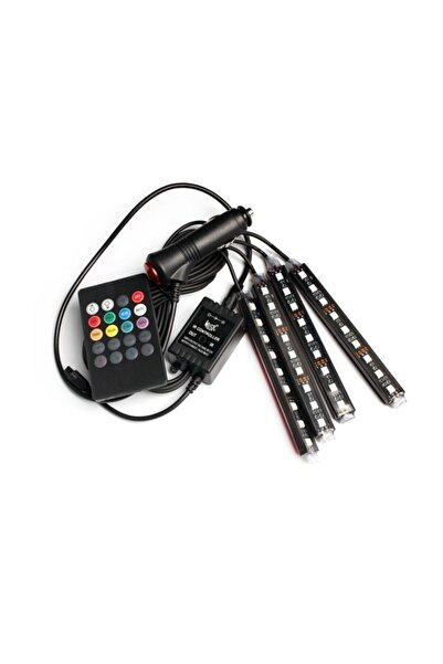 BoostZone In-Car Foot-Sensitive to Music Rgb Led Remote Control