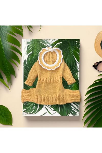 Lady Fify Fisherman's Luminous Yellow Jumpsuit with Collar Gift for Cat Dog