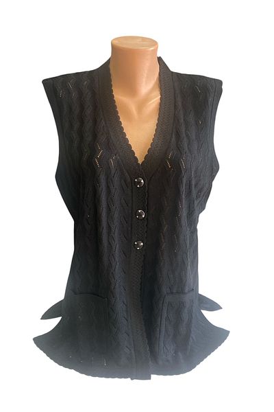 BURSPA Relaxed Cut Seasonal Mercerized Black Mother Women's Vest