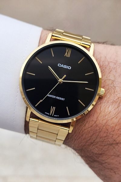 Casio Men's Wristwatch with Dial Black Cord Yellow Color Guaranteed