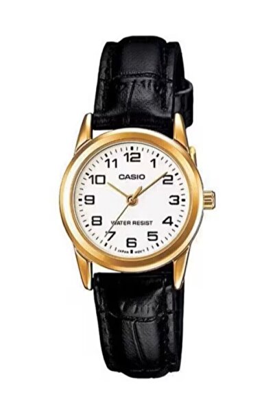 Casio ساعة يد نسائية مضمونة بحبل أصفر وسوار أسود اللون