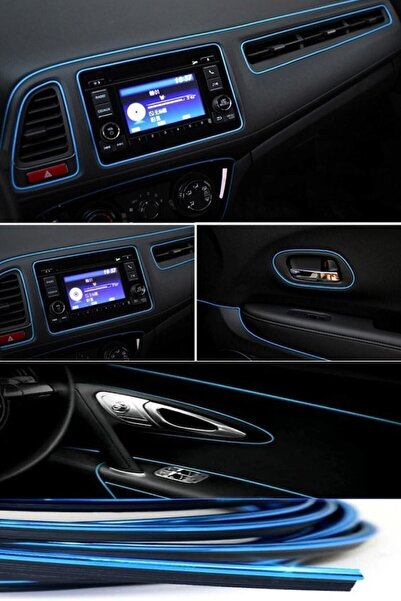 BoostZone Blue Trim Corded Trim New Generation Car Interior Stripe Herringbone Nickel Plated