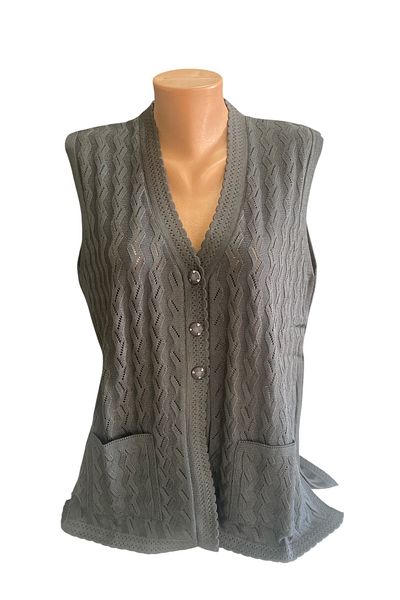 BURSPA Relaxed Cut Seasonal Mercerized Gray Mother Women's Vest