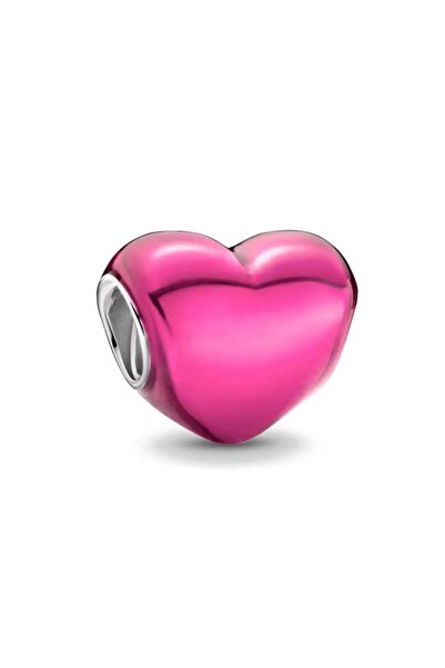 Lux Design Gümüş Pembe Kalp Charm