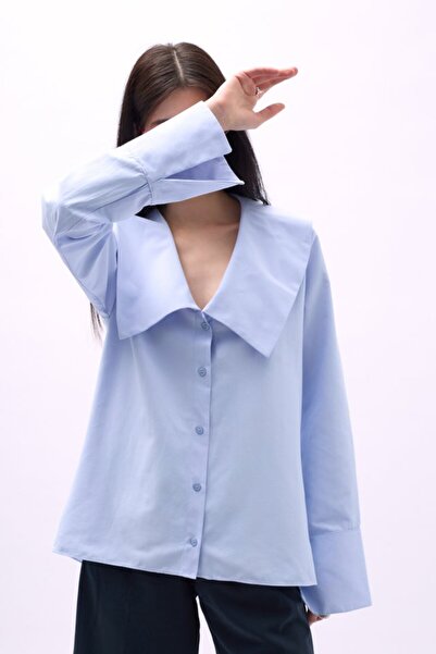 JANES    Wide Collar Flounce Sleeve Shirt