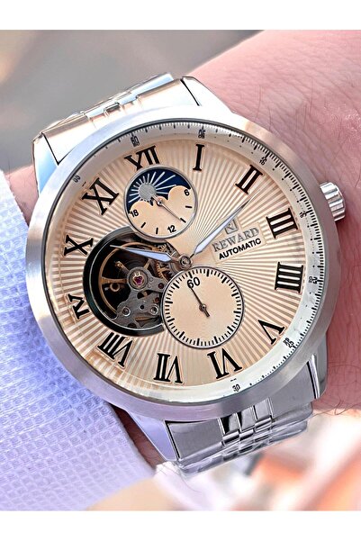 Reward Özel Tasarım Otomatik Mekanizma Çelik Kordon 5 Atm Suya Dayaknıklı Erk...