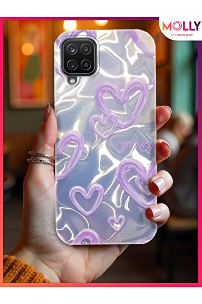 Molly Samsung Galaxy A12 İçin Lila Lovely Mirage Hologramlı Silikon Kılıf