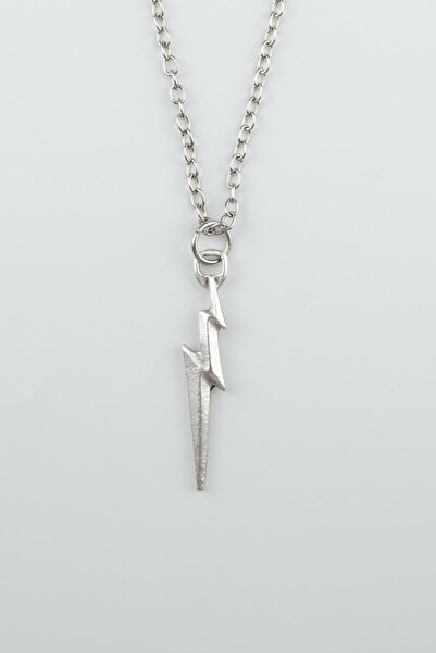 Bu Farklı Şimşek - The Flash Gümüş Kaplama Düz Zincir Kolye