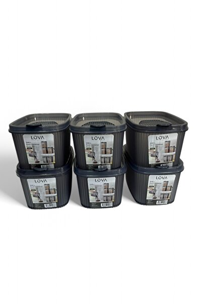 Hesaplı Kasa Shell Food Container 1300 Ml, Anthracite, Set of 6