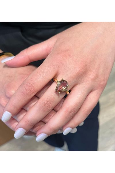 AURA Natural Stone Ring Drop Model Zultanit Stone