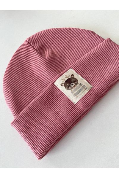 HEREN BUTİK Rose Dried Deer Label Beret Neck Collar Set
