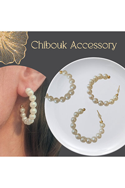 TREND Vintage Pearl Bead Stringed Half Hoop Earrings - Bijouterie Earrings