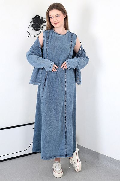 NARİKA Light Blue Denim Suit