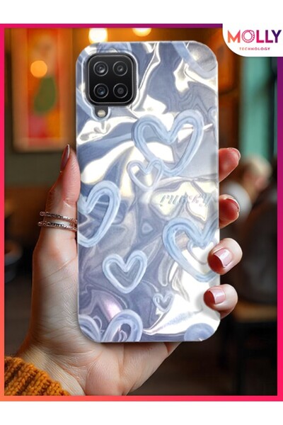 Molly Samsung Galaxy A12 İçin Mavi Lovely Mirage Hologramlı Silikon Kılıf