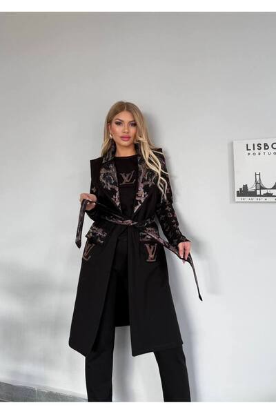 Bella Belluci New Season Long Vest Stone Trock Print Stylish Set