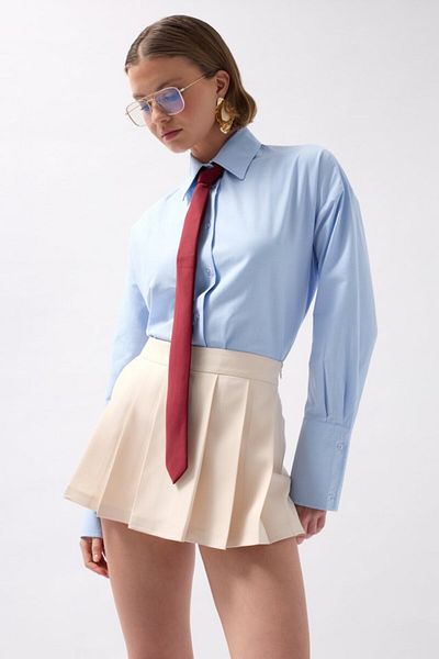 modaserdem    Pleated Mini Shorts Skirt