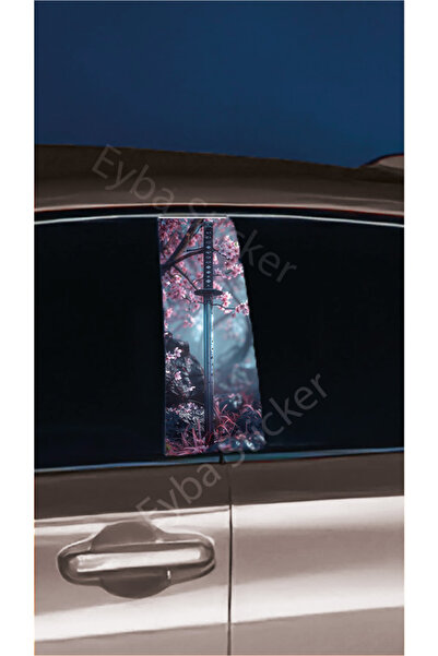 EYBA STİCKER Araç Kapı Direk Kaplama Folyosu kırmızı kurufa Desenli DRK21 (Sa...