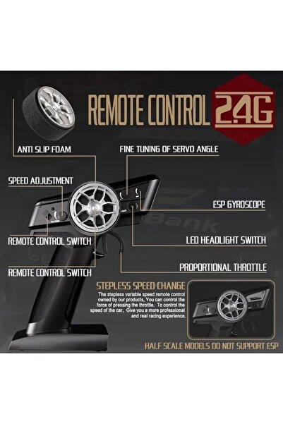 Generic 1:16 Hızlı Drift Şarjlı Spor Araba 4x4 RC Uzaktan kumandalı Yarış Aracı 40 Km/s Hızında Hediyelik Oy