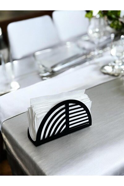 Decoramo Home Peçetelik Metal Peçetelik Siyah Peçetelik Masaüstü Peçetelik Ov...