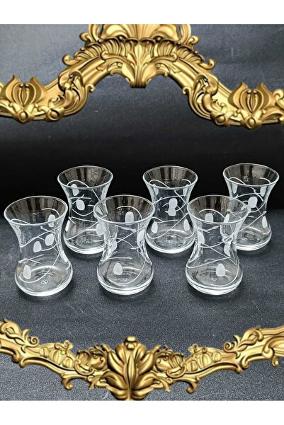 PAŞABAHÇE CAM ÇAY BARDAK 6 LI KESME ÖZEL TASARIM