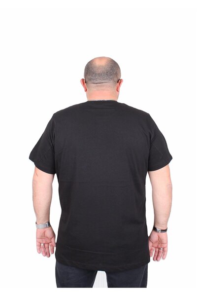 MocGrande Men's Big Size Crew Neck T-Shirt 25157 Black