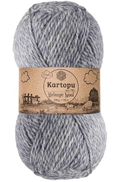 Kartopu Melange Wool Hand Knitting Rope Denim K9001