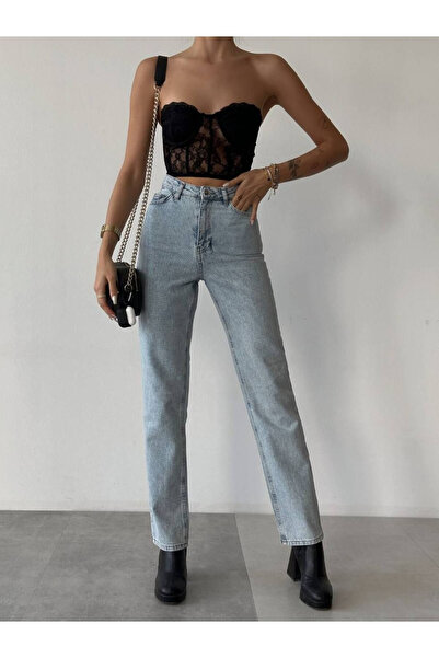 sion jeans Milano Julia Zaha Dores Ανοιχτό μπλε Mom Jeans Lycra Ψηλόμεσο Μπλε...