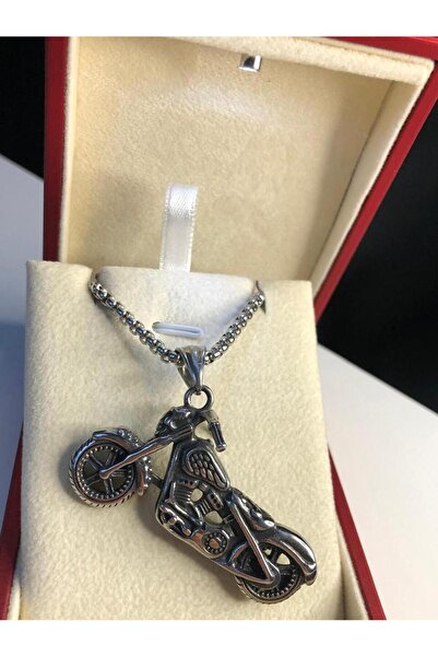 vogutima قلادة فولاذية للرجال - رأس جمجمة دراجة نارية شبح سائق • قلادة في صند...