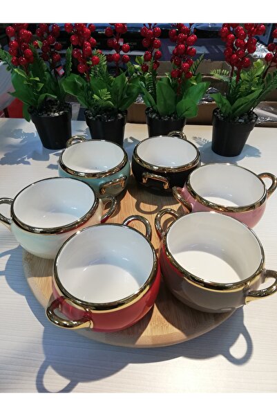 KESEN ZÜCCACİYE Porselen 6 lı kulplu kase takımı