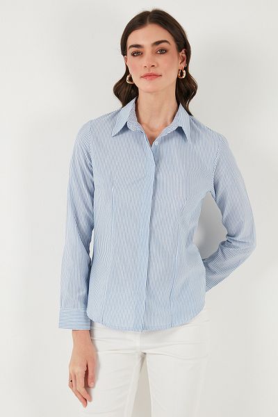 Lela Cămașă din bumbac, slim fit, cu guler clasic, cu dungi 6777423