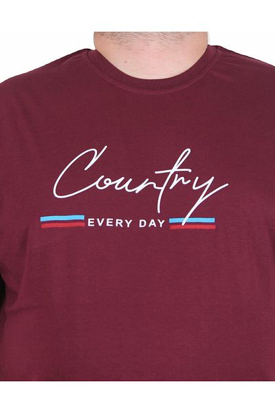 MocGrande Men's Big Size Crew Neck T-Shirt Country 25174 Murdum Fashion