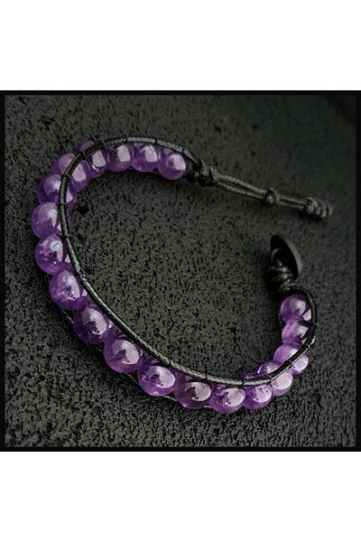 Seven Art Jewelry Amethyst Single Spiral Bohemian Bracelet