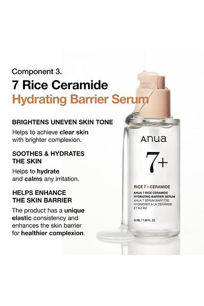 ANUA Rice Trio Set: Rice Cleansing Powder, Milky Toner & Hydrating Serum for Glass Skin