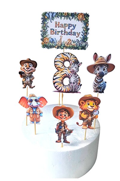 telaşe memuru زينة كعكة سفاري لعمر 8 سنوات |   مفهوم عيد ميلاد سفاري |   عيد ...