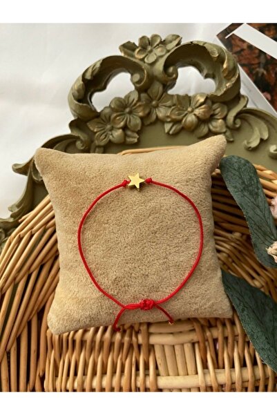 Asia by Leuvoié Asia By Leuvoie Yıldız Detaylı Kırmızı İp Bileklik