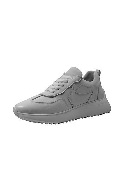 Beety 218.0501 Pantofi de damă casual cu șireturi, alb și negru, din piele naturală