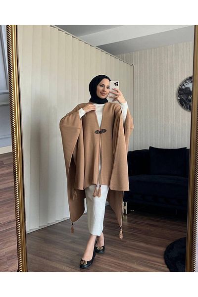 MODA Knitwear Poncho - Wren Shawl and Biscuit M2215