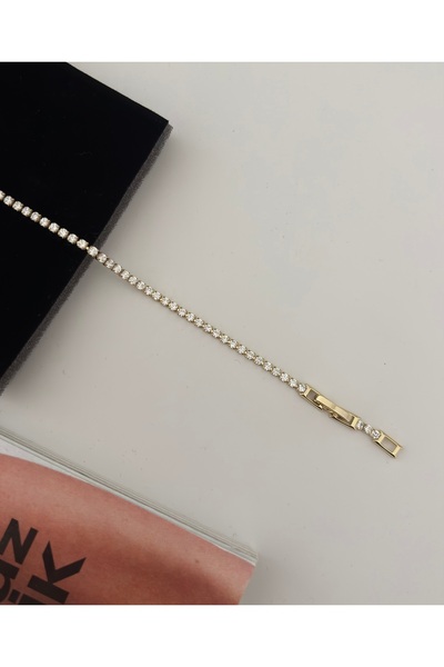 XUPING JEWELRY Xuping 14 ayar Renginde Işıl Işıl İnce Su Yolu bileklik 17+2 cm