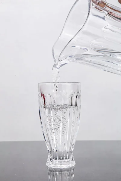 ARGKRİSTAL Crystal Jenova Bohemia Water Set 7 Pieces 6 Glasses 1 Jug