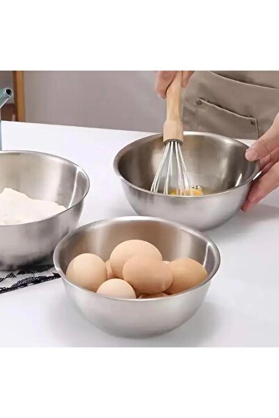 Hyd Steel Mixing Bowl Multipurpose Bowl Whisk Kneading Dough Salad Bowl Gift for Mother 21X10Cm