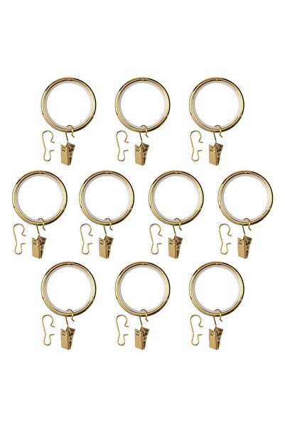 IKEA set inele pentru perdele 38 mm culoare alama, 10 bucati