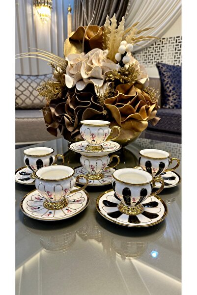 ACAR Porselen Renkli Scarlet Model Kahve Fincan Takımı Seti