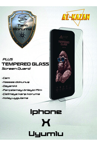 BUKREM STORE واقي شاشة متوافق مع iPhone X، غير قابل للكسر، رفيع للغاية ومضاد ...