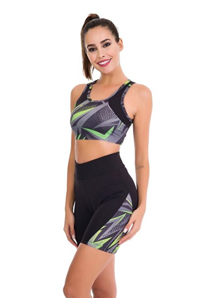 Viselya Pantaloni scurți de fitness pentru atlet cu imprimeu larg și set crop