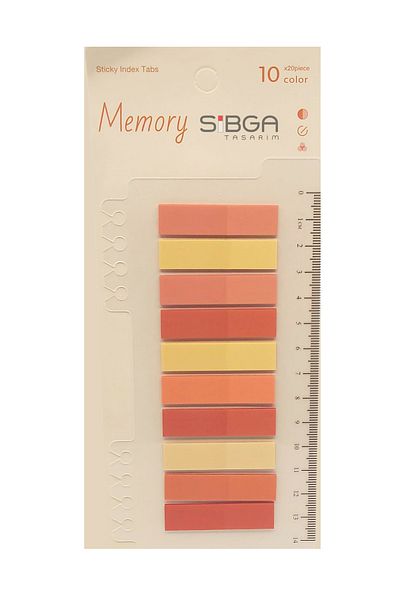 sibga tasarım Transparent Colored Post-It Note Paper - 200 Sheets Bookmark Sticker