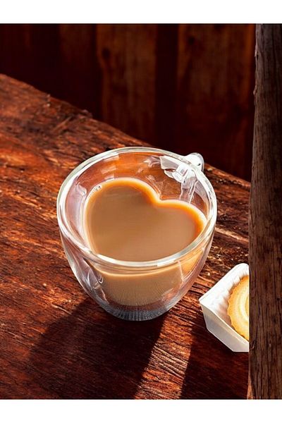 EG75 Heart Shaped 250ml. Double Walled Coffee and Presentation Cup
