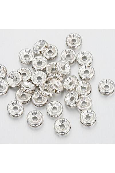 Choice 100 قطعة من خرزات فاصلة من أحجار الراين الكريستالية الفضية مقاس 10 مم ...