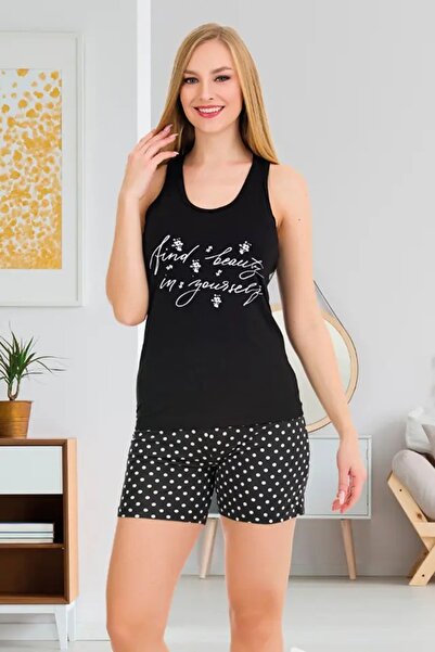 Viselya Set de pantaloni scurți sport din bumbac pieptănat cu model