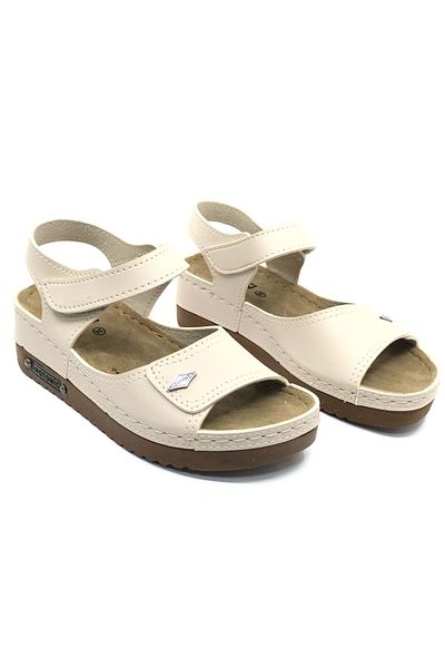Kocamanlar Ayakkabı Aryan 07-109 D.R Recommended Orthopedic Women's Sandals Beige