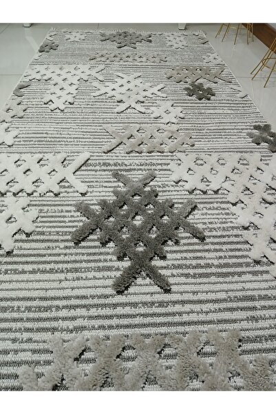 ENTİ Dekorenti Step 2205 Gri Üst Kalite Iskandinav Yumuşak Dokulu Bukleli Yol...